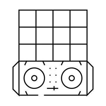 Dance floor and dj console line icon vector illustration Illustrazione stock