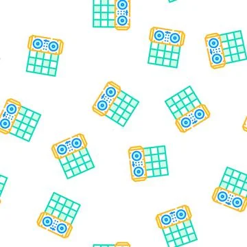 Dance floor and dj console vector seamless pattern Stock Illustration