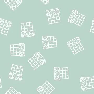 Dance floor and dj console line vector seamless pattern Stock Illustration