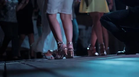 Dance floor dancing feet Stock Footage 63562591