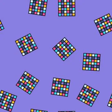 Dance floor disco party vector seamless pattern Stock Illustration