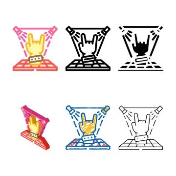 Dance floor multistyle disco party color icon vector Stock Illustration