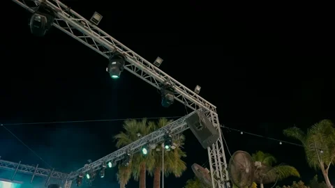 Dance floor under the sky at night. Video stock 240949257