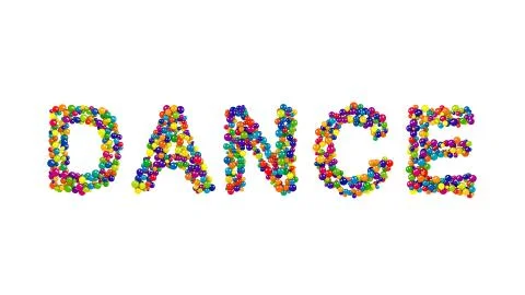 DANCE formed from colorful balls Stock Illustration