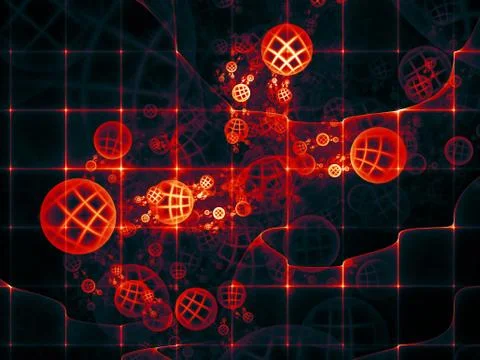 Dance of Fractal Grid 스톡 일러스트