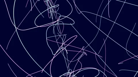 Dance of glowing neon lines Stock Footage 128700952