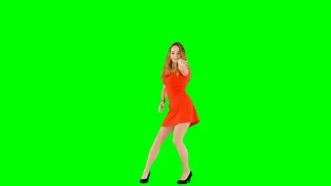 Dance on Green Screen Stock Footage 99513615