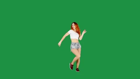 Dance on Green Screen Stock Footage 111850212