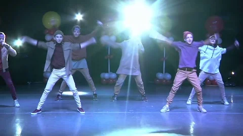 Dance group dance on stage Stock Footage 72741528