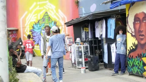 Dance Group Performing In Comuna 13 Medellin Colombia Stock Footage 207752565