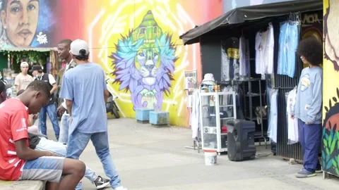 Dance Group Performing In Comuna 13 Medellin Colombia Stock Footage 207752596