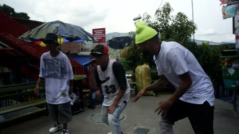 Dance Group Performing In Comuna 13 Medellin Colombia Stock Footage 207753137