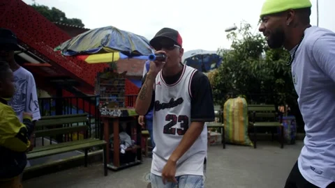 Dance Group Performing In Comuna 13 Medellin Colombia Stock Footage 207753227