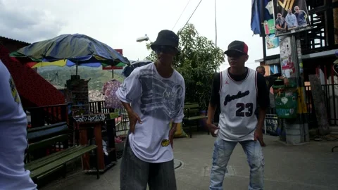 Dance Group Performing In Comuna 13 Medellin Colombia Stock Footage 207753304