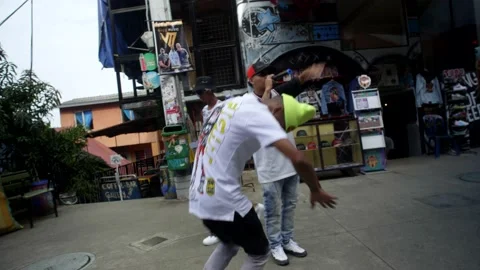 Dance Group Performing In Comuna 13 Medellin Colombia Stock Footage 207753411