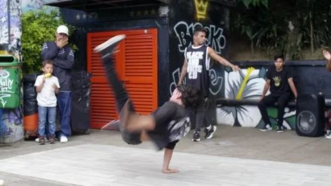 Dance Group Performing In Comuna 13 Medellin Colombia Stock Footage 207753633