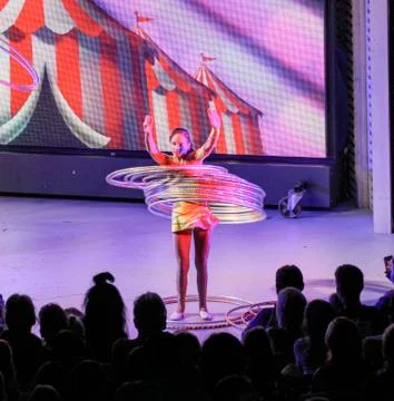 Dance with hoops. Stock Photos