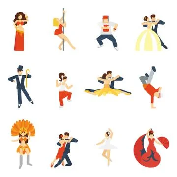 Dance Icon Flat Stock-Illustration