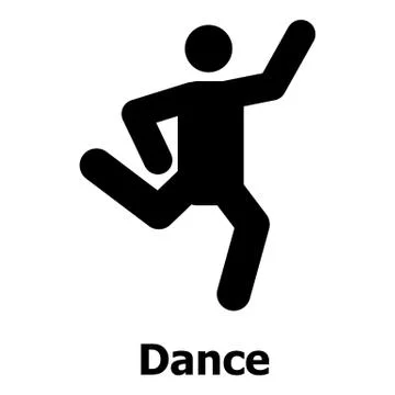 Dance icon, simple style Illustrazione stock