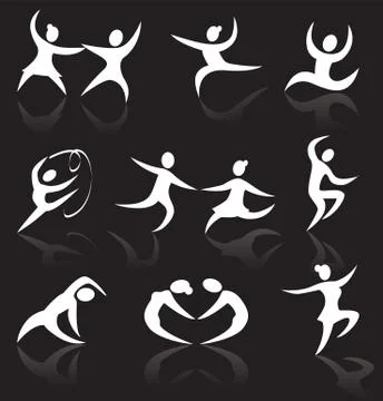 Dance icons Stock Illustration