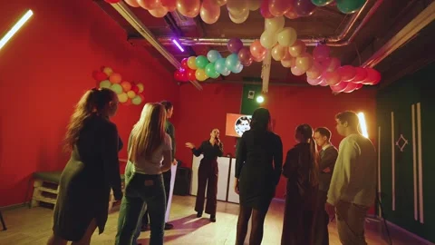 Dance interactive, interactive at the event Stock Footage 322053898