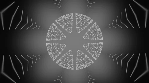 Dance of lines and dots connections moving and beaming over dark background. Stock Footage 123506667