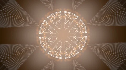 Dance of lines and dots connections moving and beaming over dark background. Stock Footage 123506956