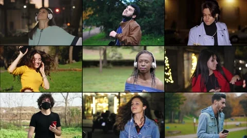 Dance with mask pre and post covid - young people with and without mask dance  Stock Footage 145013407