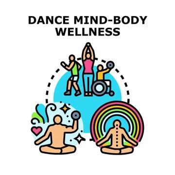 Dance mind body wellness activity concept vector 스톡 일러스트