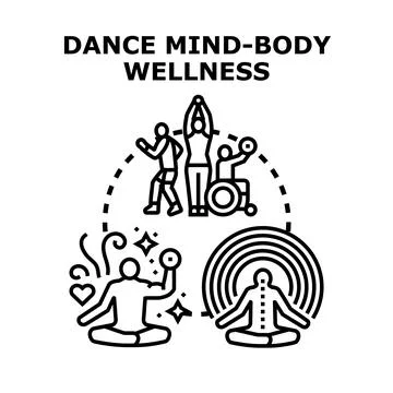 Dance mind body wellness activity concept vector Stock Illustration