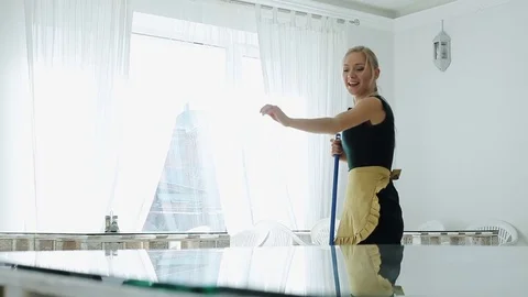 Dance with a MOP Stock Footage 82069310