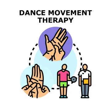 Dance movement therapy concept exploring physical and emotional health Stock Illustration