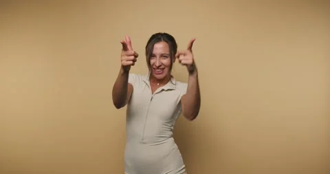 Dance moves from a girl in a studio during an enjoyable moment Video stock 331990122