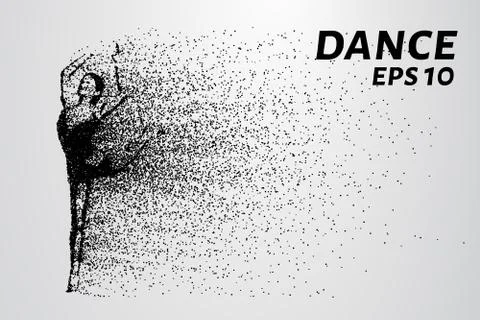 Dance of the particles. The acrobatic movements of the little circles. Stock Illustration