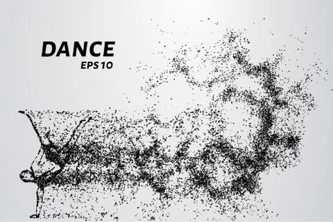Dance of the particles. Breakdance consists of small circles. Stock Illustration