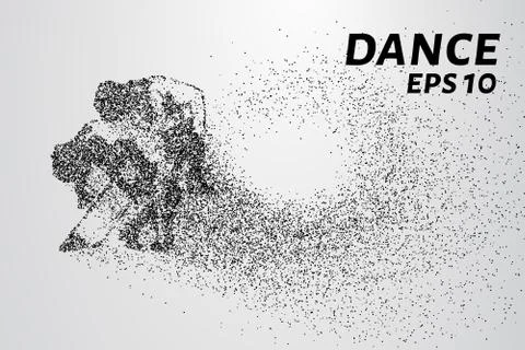 Dance of the particles. Couple dancing in a passionate dance. Stock Illustration