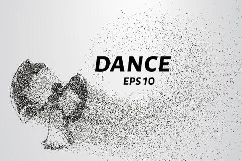 Dance of the particles. The dancer consists of circles and points. Vector i.. Stock Illustration