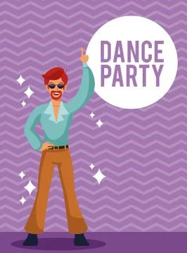 Dance party card Stock Illustration
