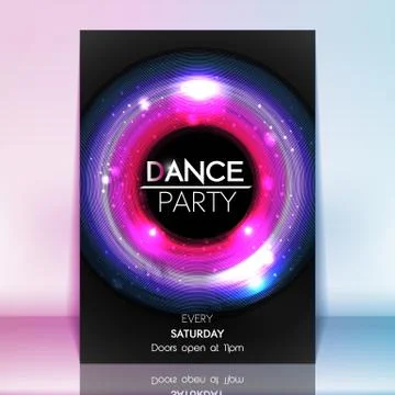 Dance Party Poster Background Template - Vector Illustration Stock Illustration
