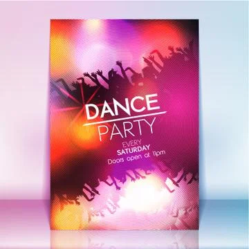 Dance Party Poster Background Template - Vector Illustration Stock Illustration