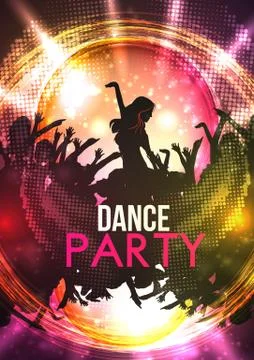 Dance Party Poster Background Template - Vector Illustration Stock Illustration