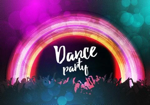 Dance Party Poster Background Template - Vector Illustration Stock Illustration