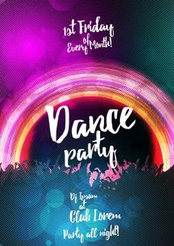 Dance Party Poster Background Template - Vector Illustration Stock Illustration