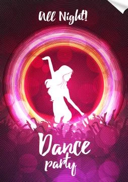 Dance Party Poster Background Template - Vector Illustration Stock Illustration