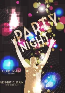 Dance Party Poster Background Template - Vector Illustration Stock Illustration