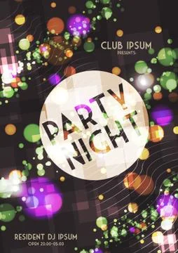Dance Party Poster Background Template - Vector Illustration Stock Illustration