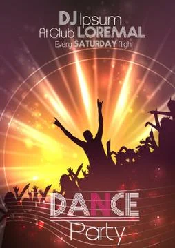 Dance Party Poster Background Template - Vector Illustration Stock Illustration