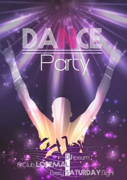 Dance Party Poster Background Template - Vector Illustration Stock Illustration