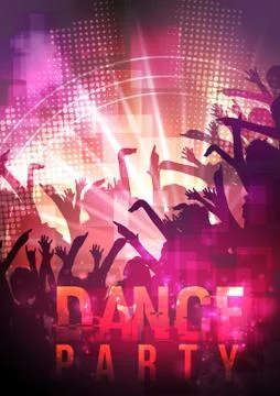 Dance Party Poster Background Template - Vector Illustration Stock Illustration