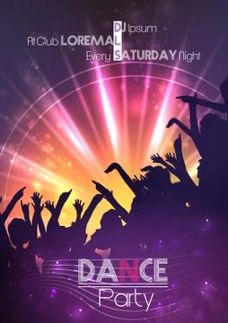 Dance Party Poster Background Template - Vector Illustration Stock Illustration